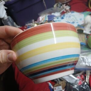 Mainstays Multicolor Striped Ceramic Bowl